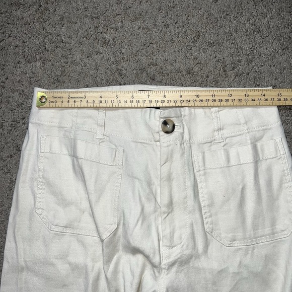 Maeve Anthropologie Jeans Womens 28 White The Colette Wide Leg Crop High Rise - Picture 6 of 8